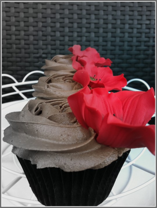 Cupcakes de chocolate vainilla y frambuesa