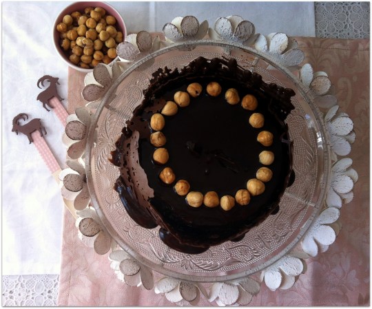 Tarta de nutella, nocilla o crema de chocolate con avellanas
