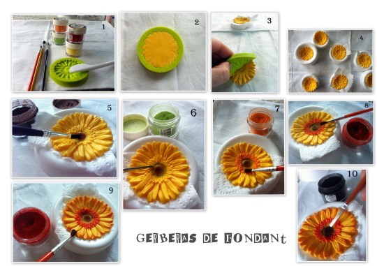 Gerberas de fondant