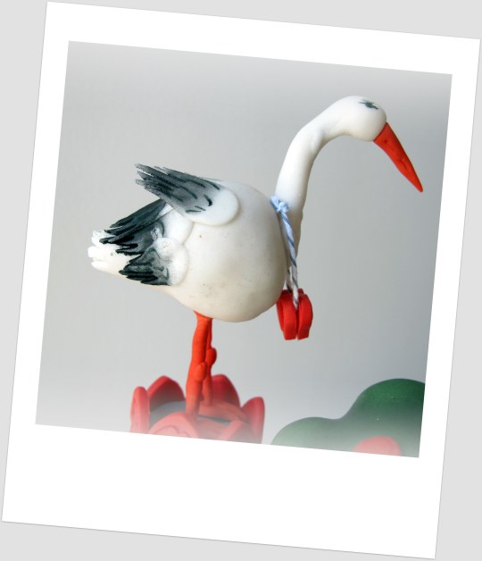 Cigüeña de fondant