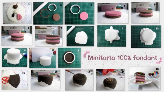 modelado minitarta 100% de fondant