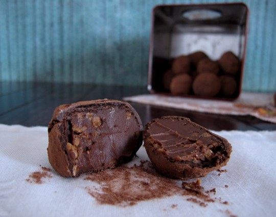 Trufas de chocolate con leche y caramelo