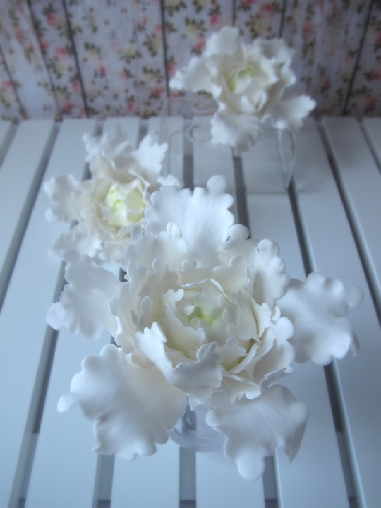 peonía cerrada pasta azúcar