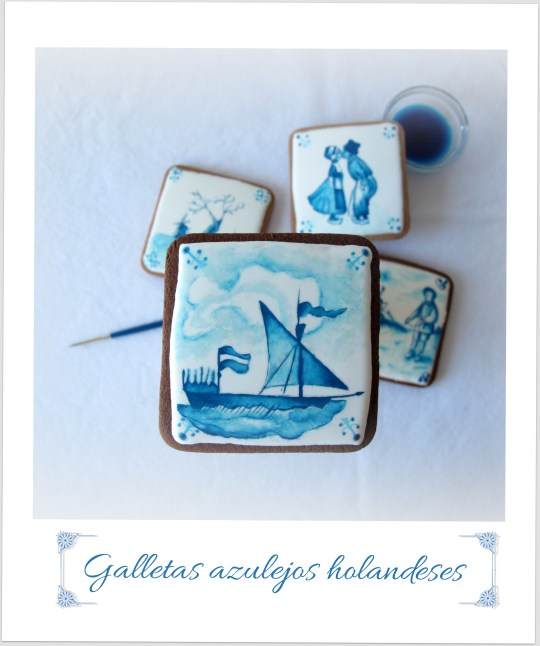 Galletas decoradas pintadas azulejos holandeses