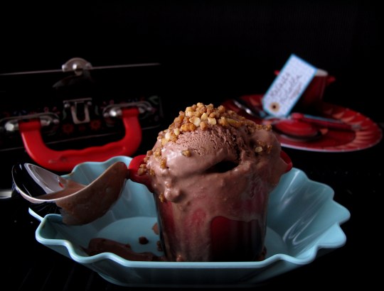 Helado de Nocilla, o crema de chocolate con avellanas